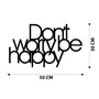 Wallity Escultura de Pared Dont Worry Be Happy en Negro